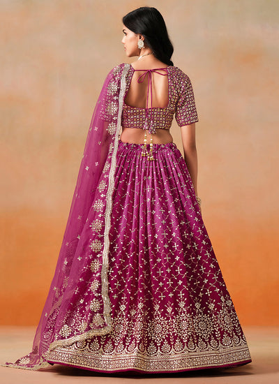Red Pink Bridal Lehenga Choli