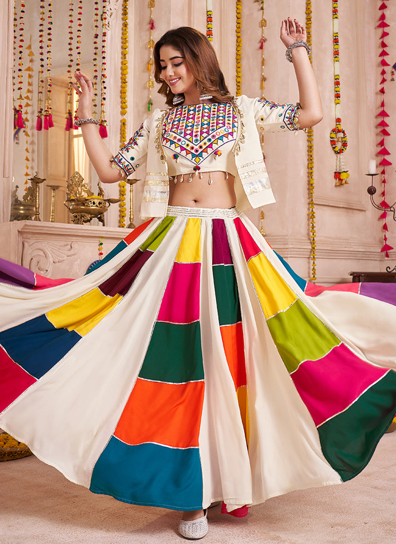 White Designer navratri Lehenga Choli
