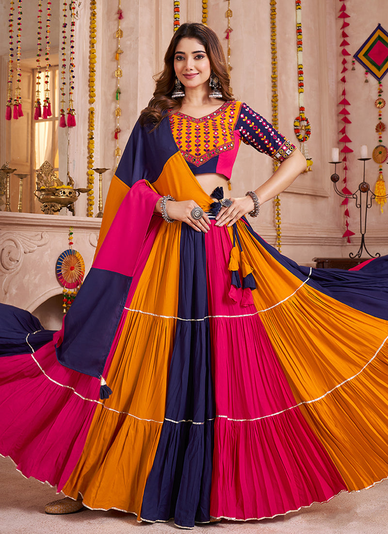 Buy Orange And Purple gujarati Chaniya Choli In Australia
