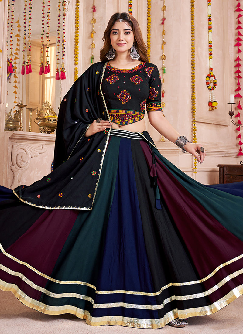 Buy Black Navratri Lehenga Choli In USA