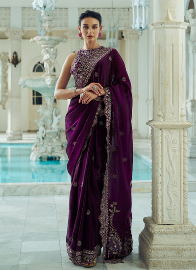 Nazaakat – Wine Saree & Blouse