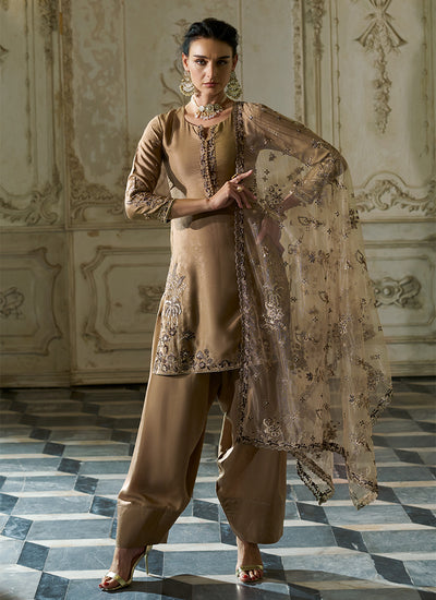 Noor – Champagne Gold Farshi Salwar Set