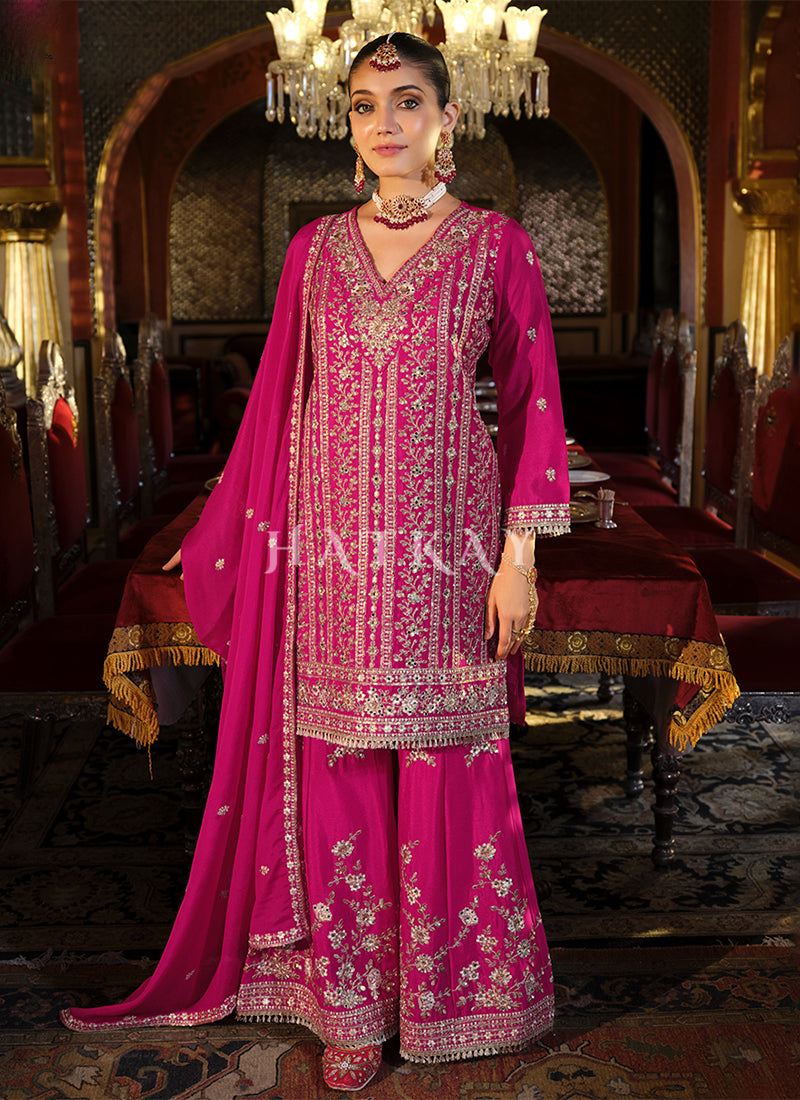 Buy Pink Palazzo Suit Online