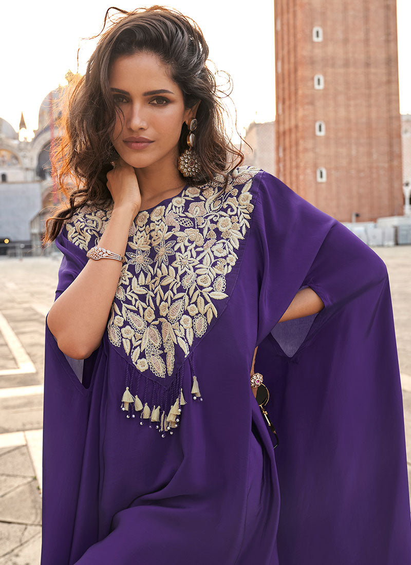 Buy Purple Kaftan Style Palazzo Set In UK