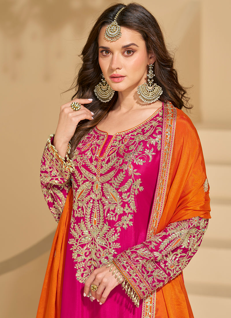 Buy Rani Pink Palazzo Suit In USA