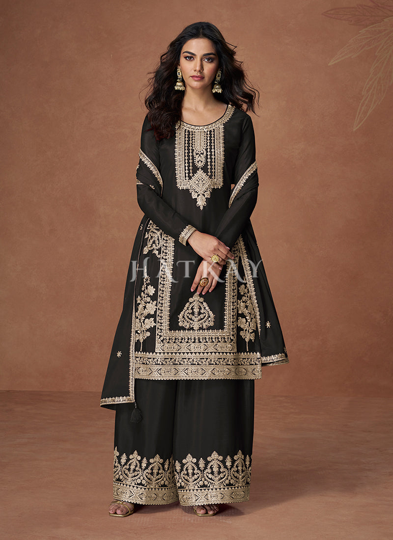 Black Palazzo Suit