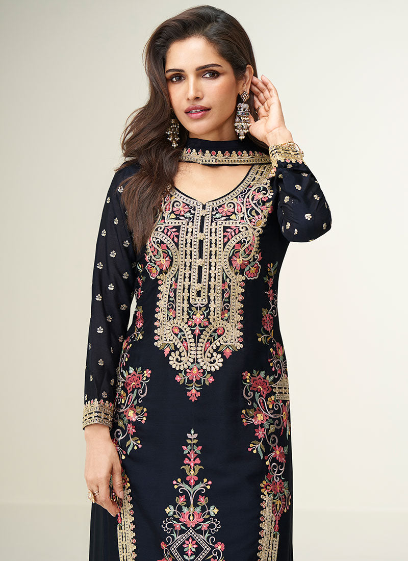 Buy Black Plazzo Suit In USA