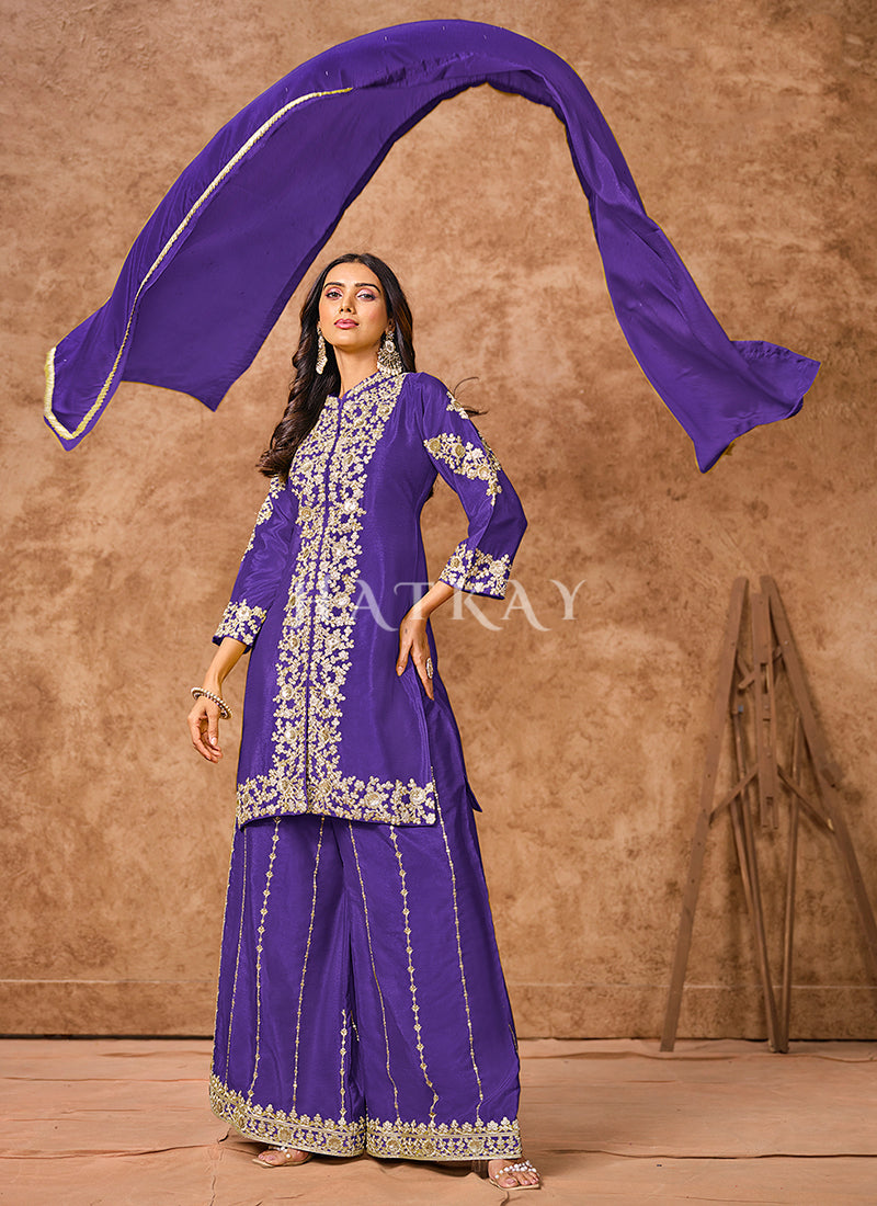Our designers have designed the Latest Palazzo Salwar Suits Online that goes perfectly with your versatile personality.