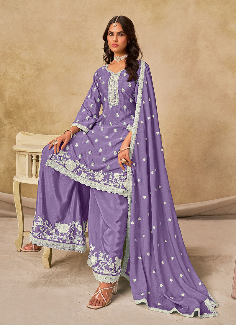 Shop Lavender Palazzo Suit In UK