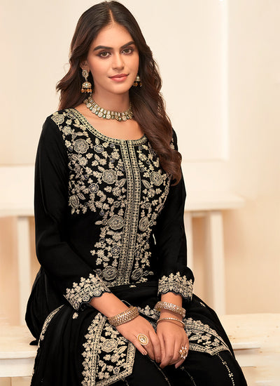 Shop Black Palazzo Suit In Canada