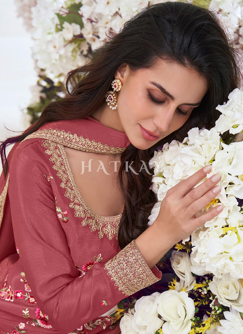 Peach Women Palazzo Suit Palazzo - Hatkay