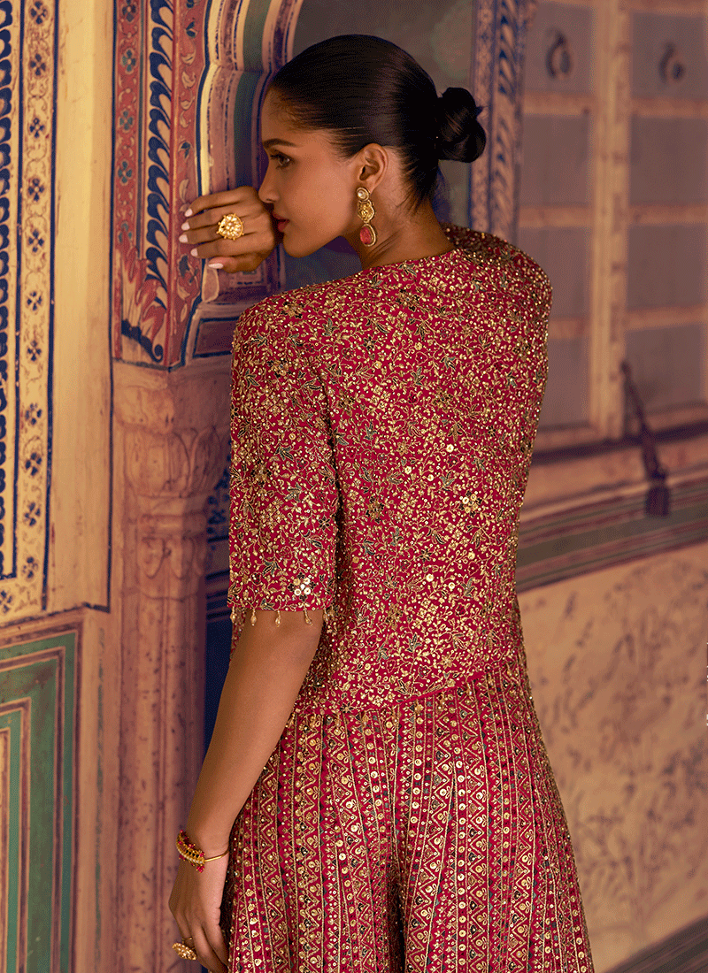 Magenta Palazzo Sets For Women