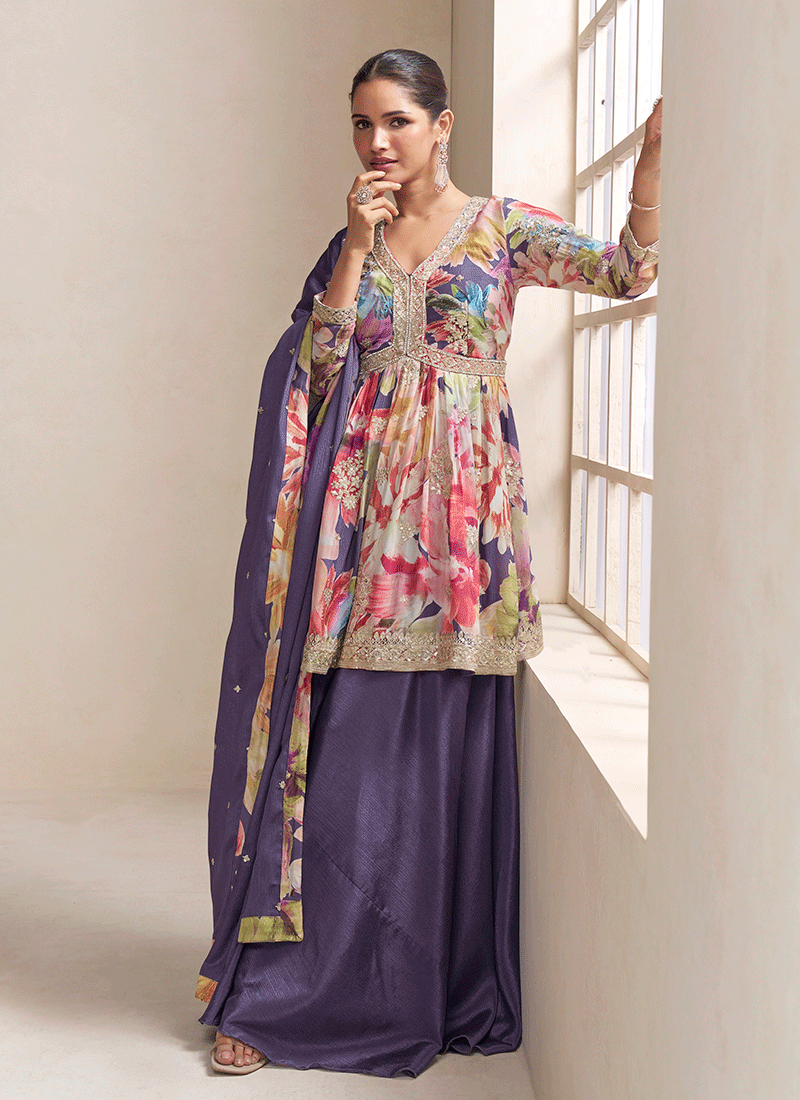 Shop Purple Palazzo Suits For Women