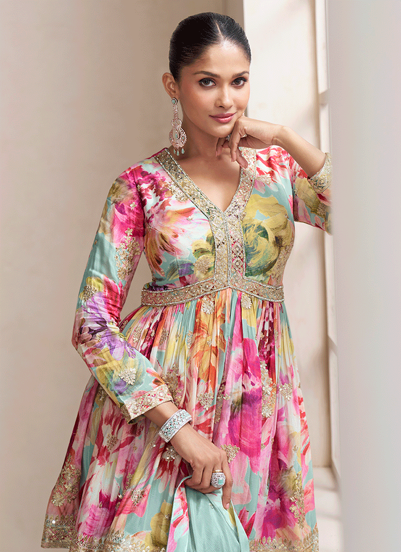 Buy Sky Blue Paazzo Suits For Women
