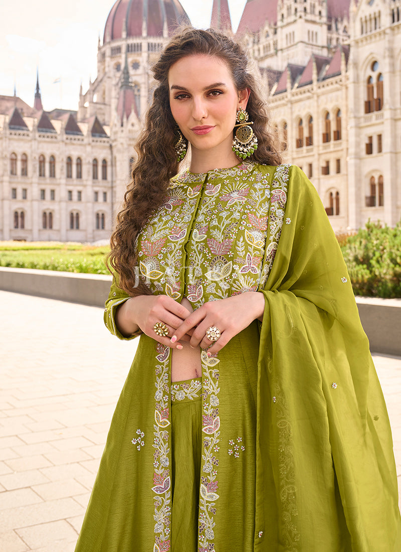 Buy Green Mehendi Palazzo Set