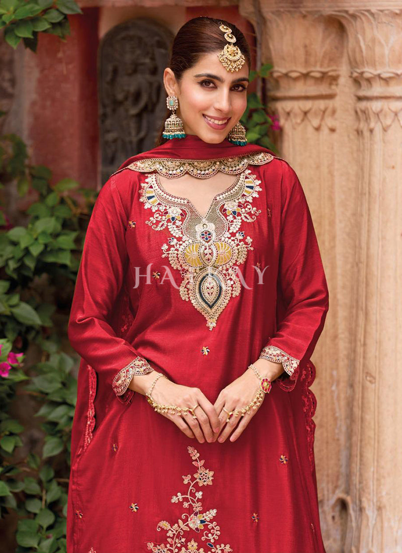 Buy Red Palazzo Suit In Canada