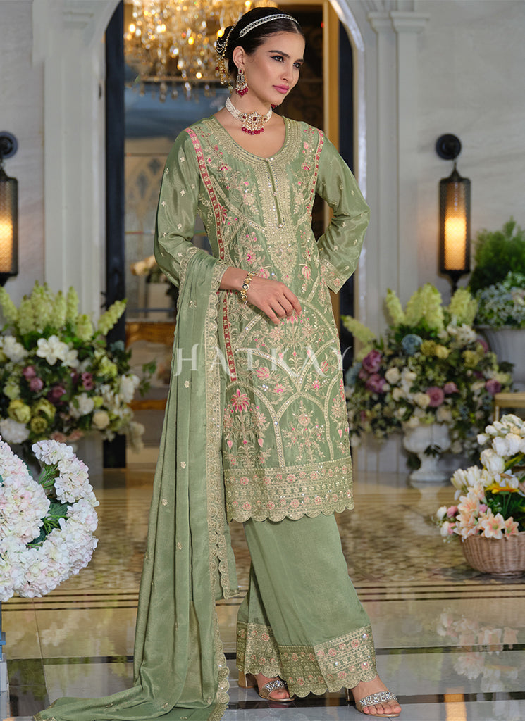 Palazzo Suit For Mehendi Function In USA