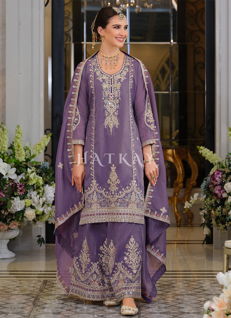 Buy Traditional Purple Palazzo Suit In UK