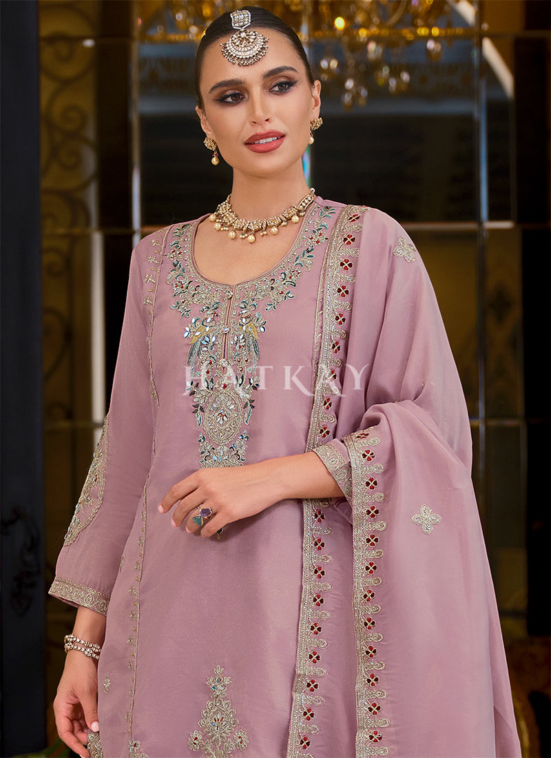 Shop Festive Wear Light Pink Palazzo Dress