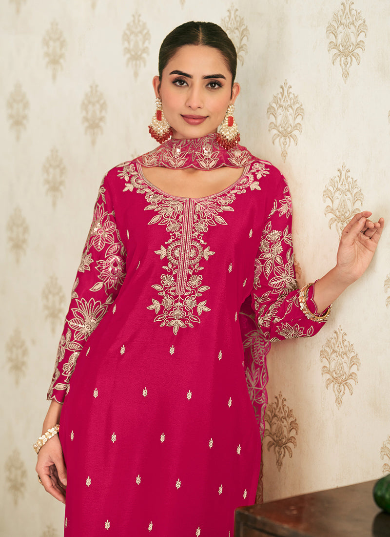 Buy Magenta Palazzo Suit In USA At Hatkay