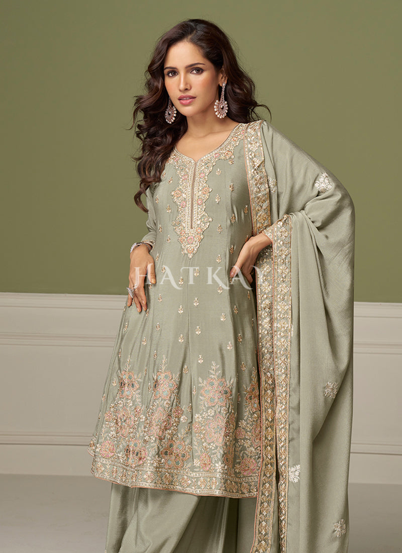 Buy Green Kurti Palazzo Sets For Women Online