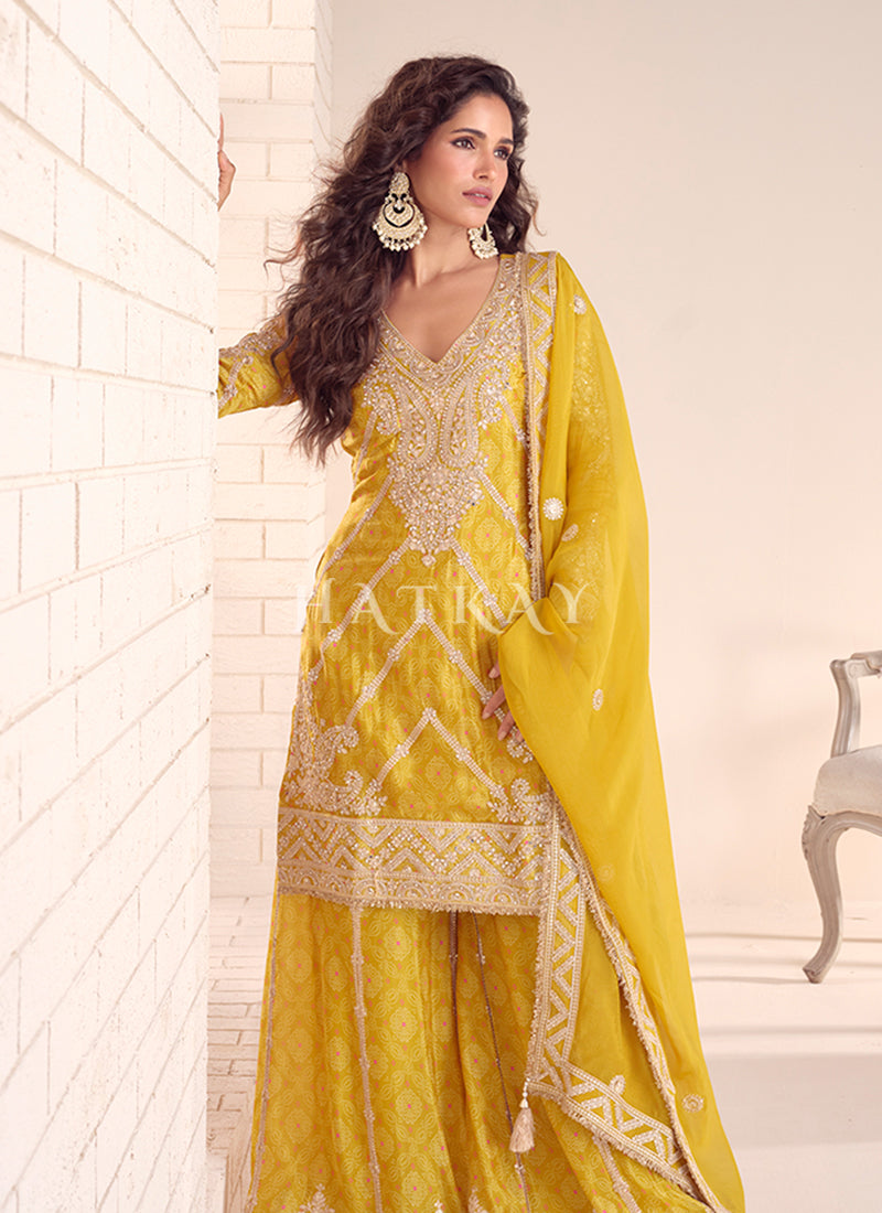Buy Yellow Palazzo Online At Hatkay