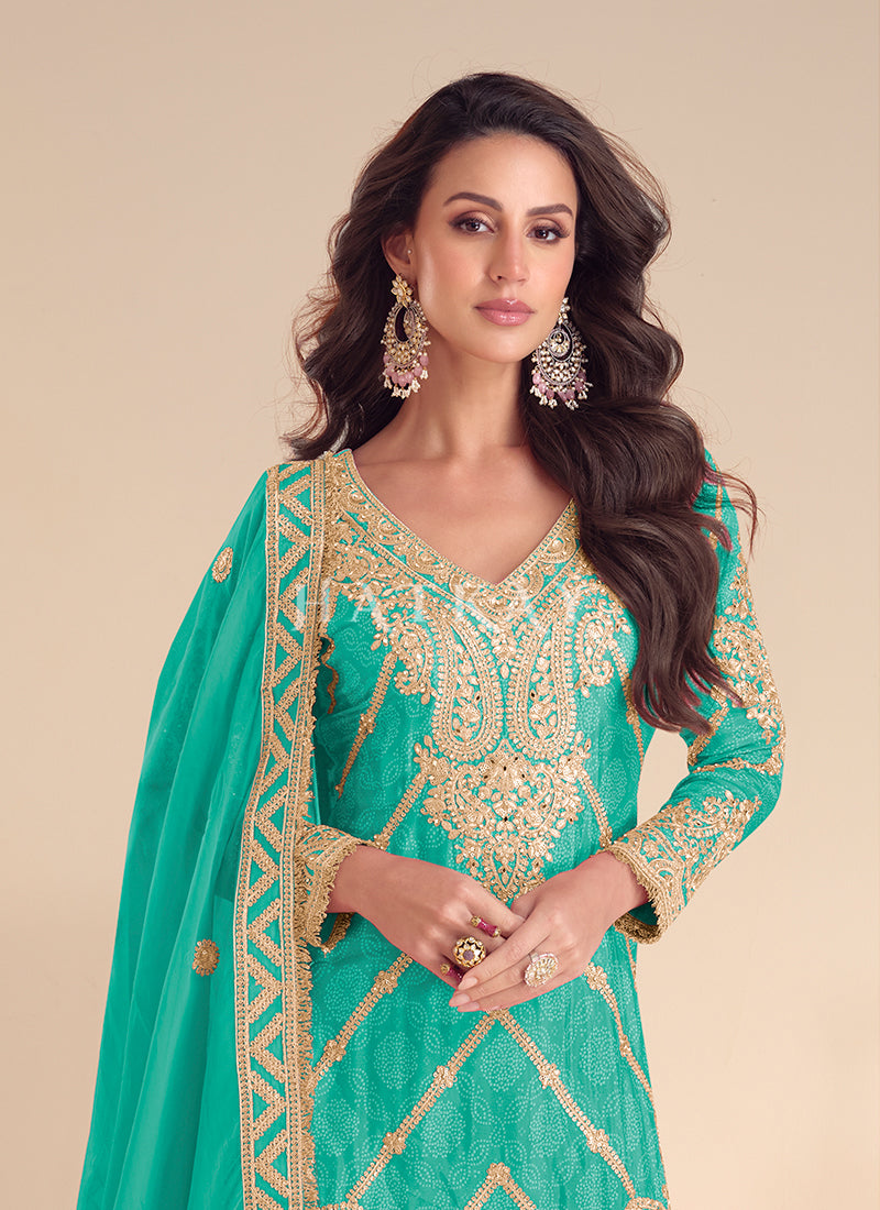 Buy Green Palazzo Suits For Women