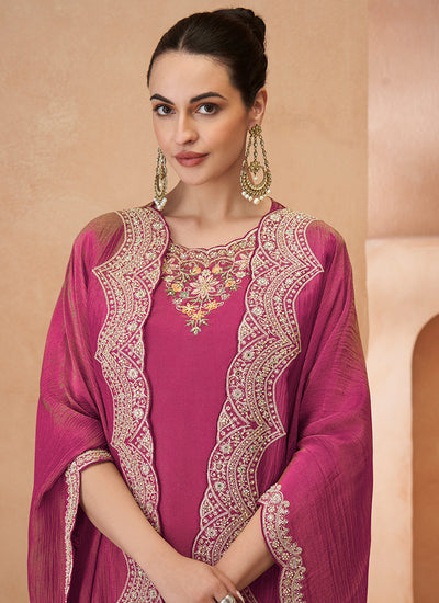 Buy Magenta Pant Suit In USA