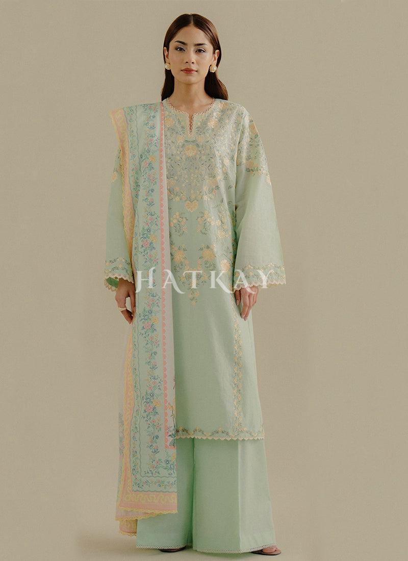 Buy Zara Shahjahan Suit - Sea Green Embroidered Pakistani Style Pant Suit Buy Zara Shahjahan Suit - Sea Green Embroidered Pakistani Style Pant Suit