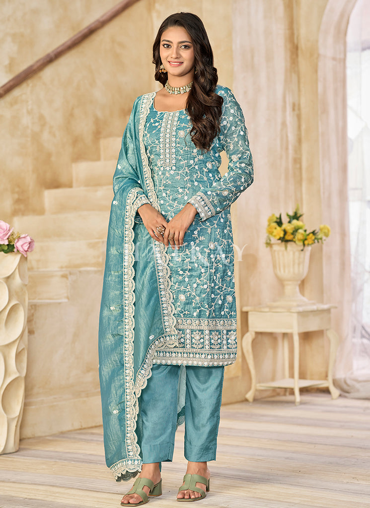 Modern Blue Pant Salwar Kameez – Shop Online Now In Germany