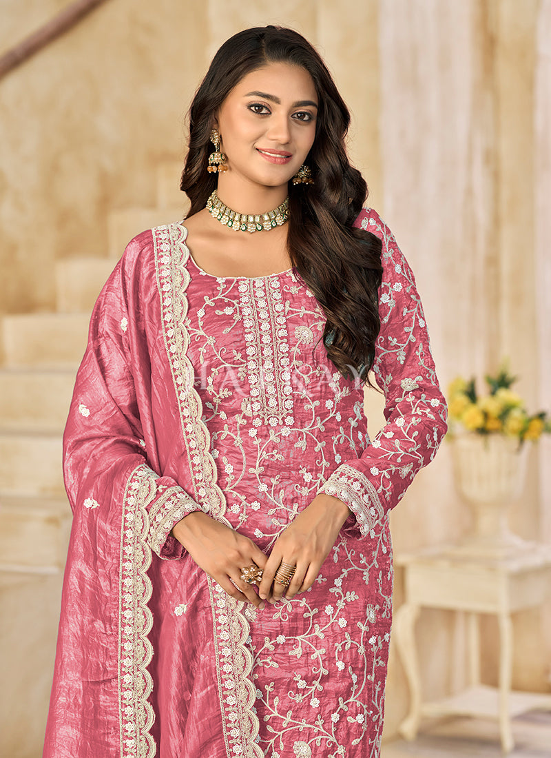 Buy Pink Pant Style Salwar Suit online In UK