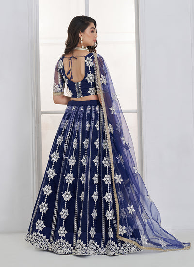 Buy Dark Blue Lehenga Choli In UK