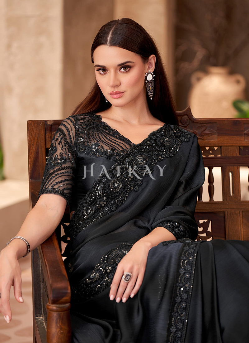 Buy Beautiful Black Wedding Saree In Canada