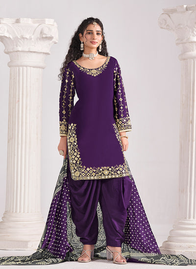 Buy Purple Punjabi Suit Online