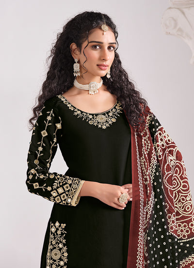 Buy Black Patiala Style Punjabi Suit In USA