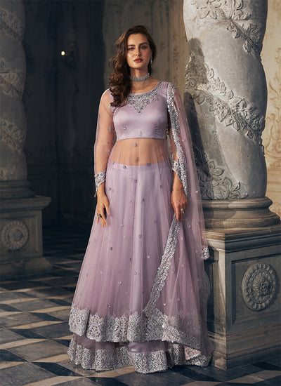 Roop – Blush Lilac Anarkali Lehenga Set