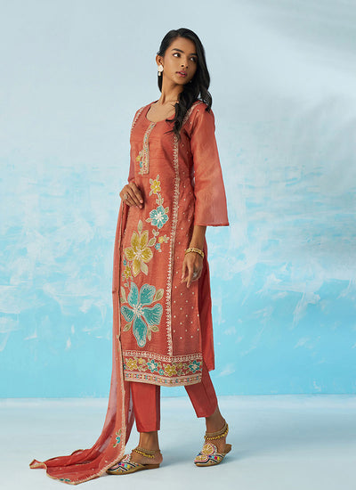 Buy Orange Sangeet Outfits In USA
