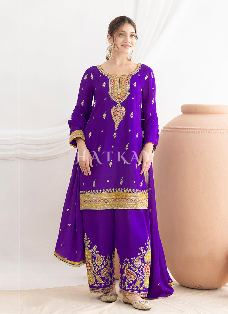 Buy Violet Salwar Suit Online