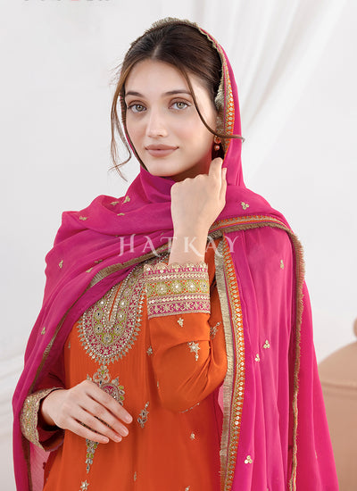 Buy Orange Salwar Suit In Canada