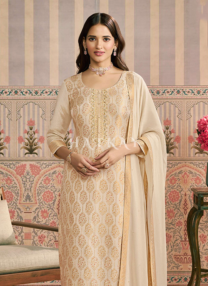 Buy Off White Salwar Kameez In Canada