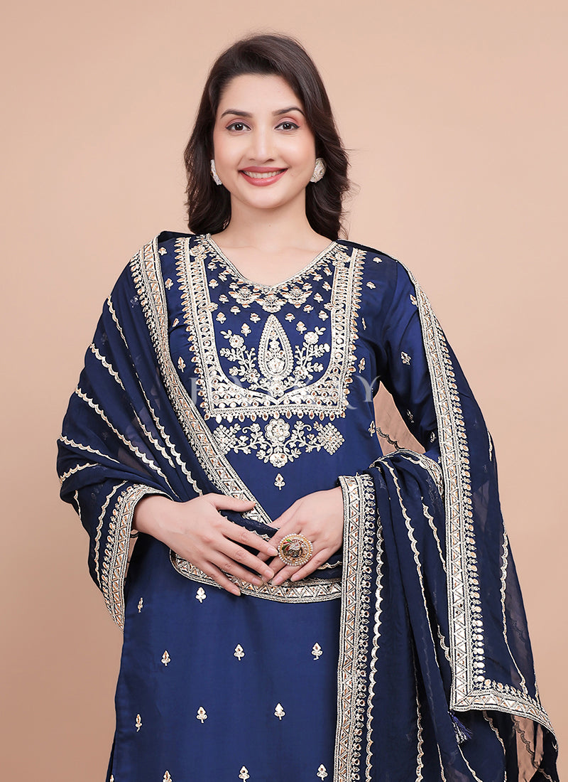 Buy Blue Salwar Suit In UAE