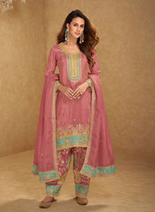 Pink Multi Embroidery Punjabi Salwar Suit