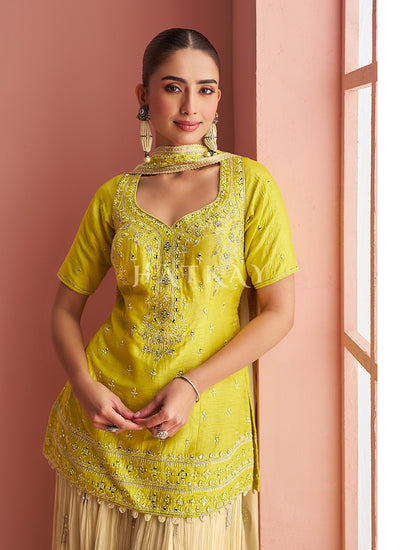 Buy Yellow Sharara Suit Online