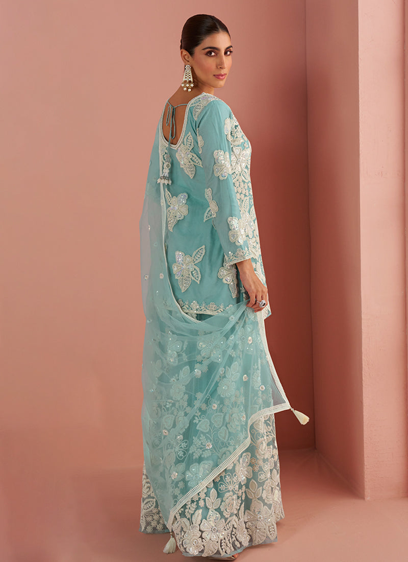 Buy Blue Sharara Suit Online