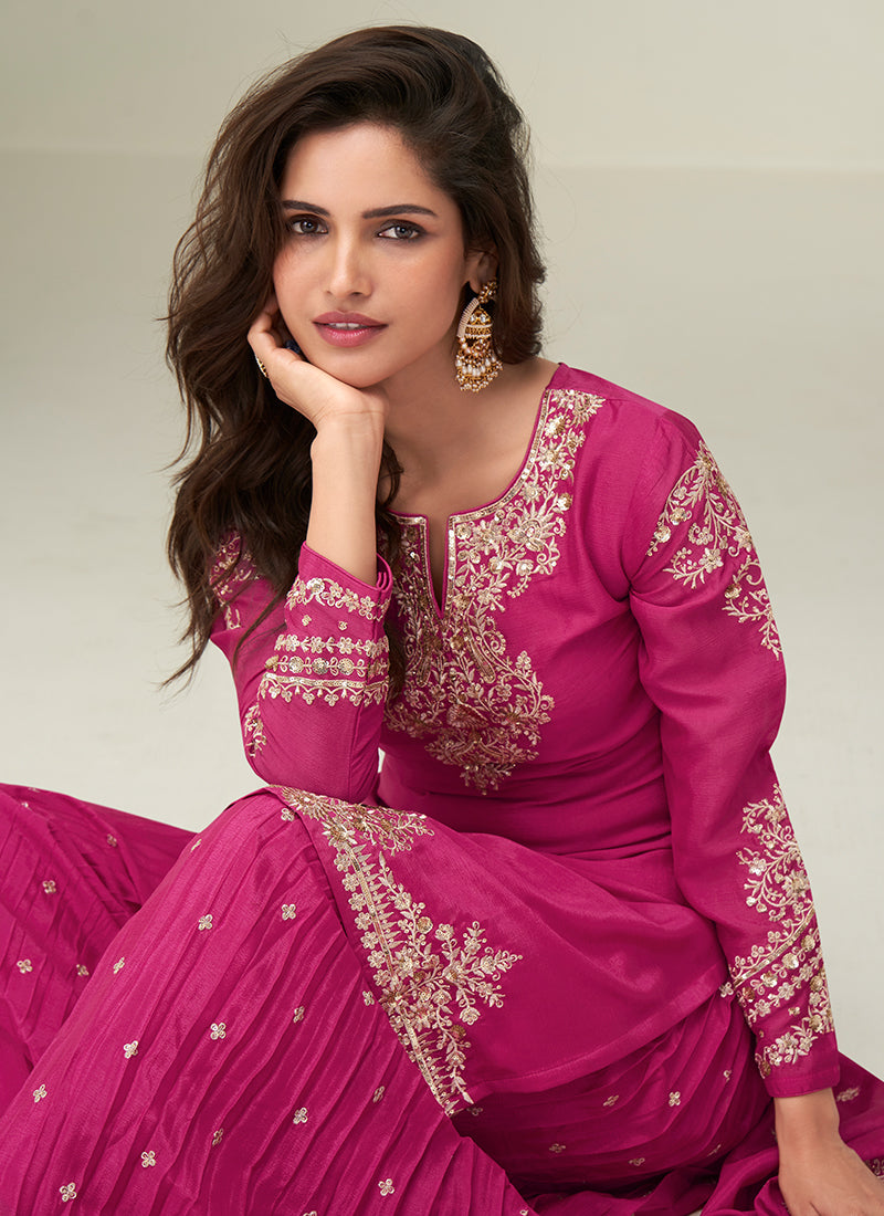 Buy Magenta Pink Sharara Suit In Canada