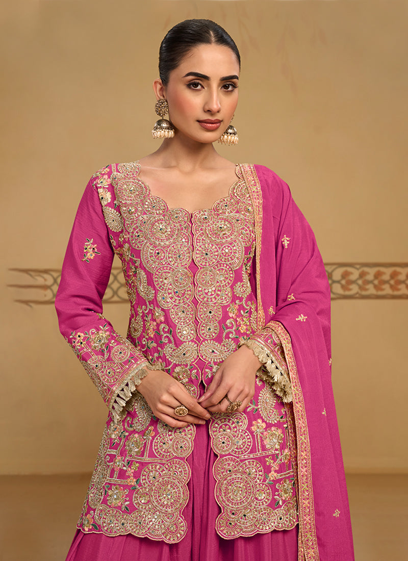 Buy Magenta Pink Sharara Suit In USA