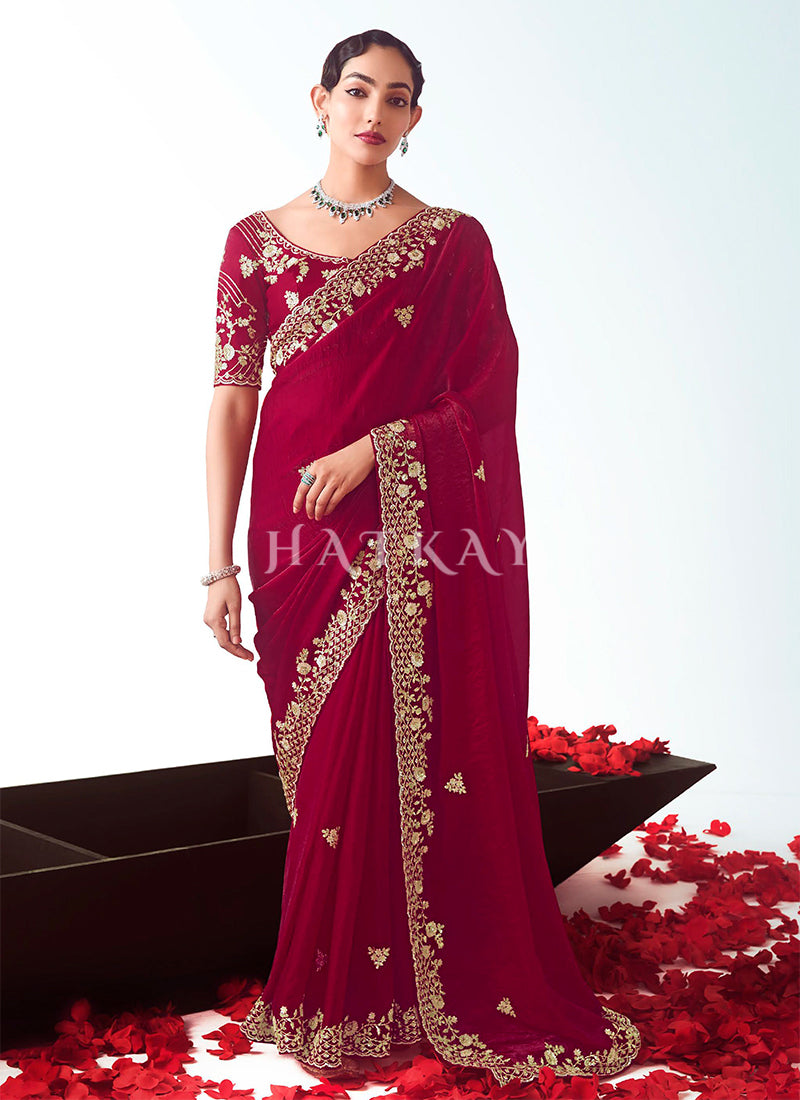 Bridal Red Silk Saree