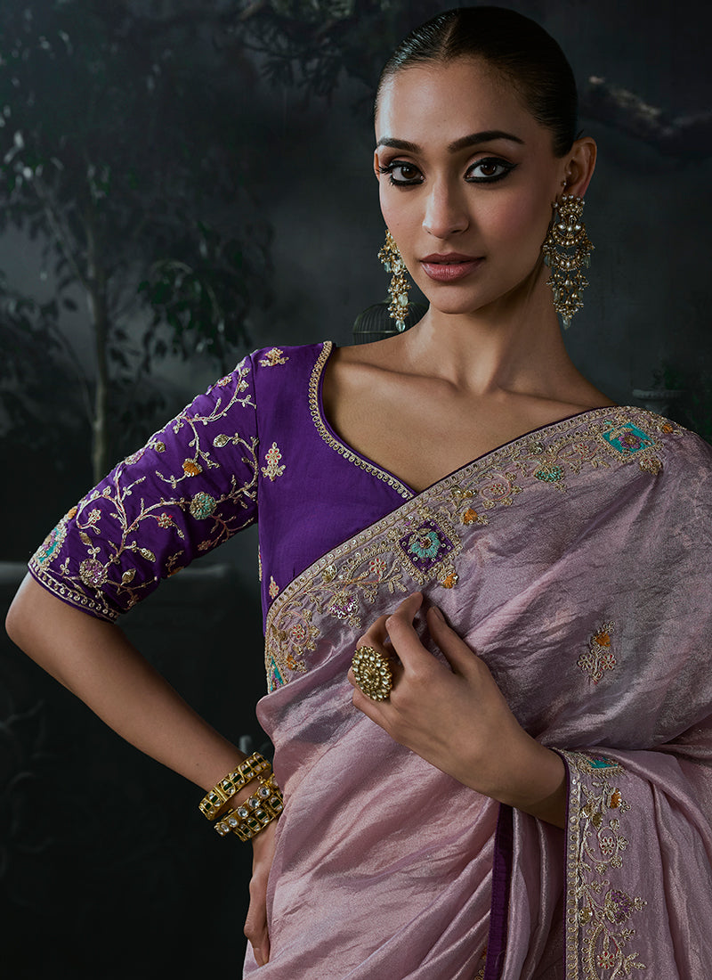 Shop Lilac Purple Saree Online