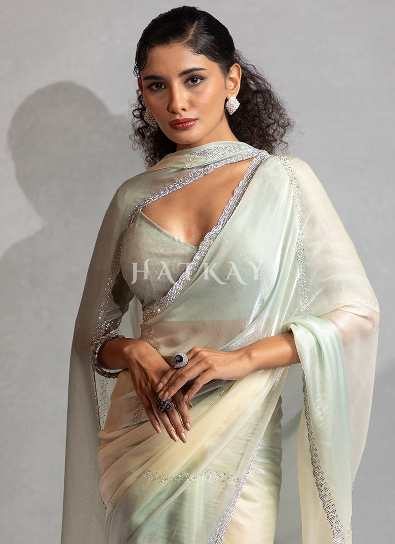 Buy Beautiful Sea Green Sarees for Party