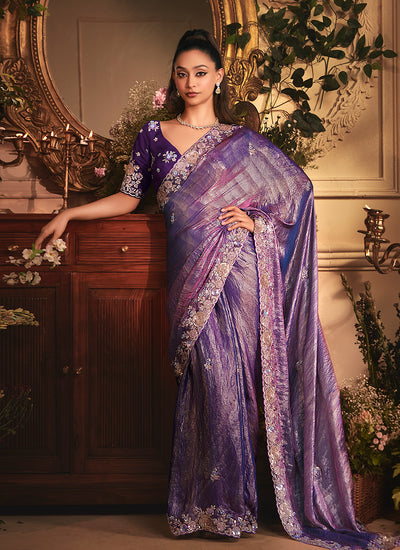 Buy Violet Silk Sarees For Women Online